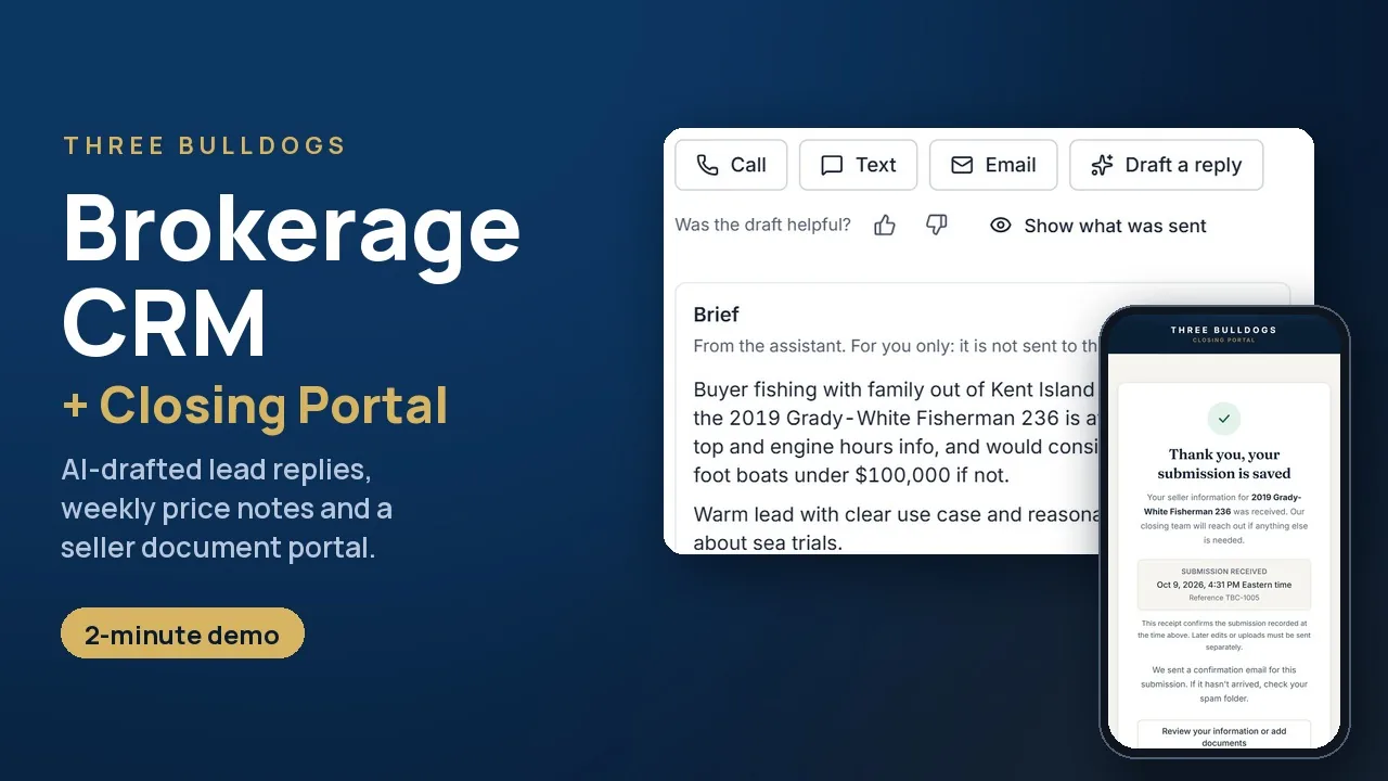Play the brokerage CRM and closing portal demo on YouTube